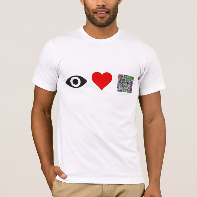 ögon hjärta pussel t-shirt (Framsida)