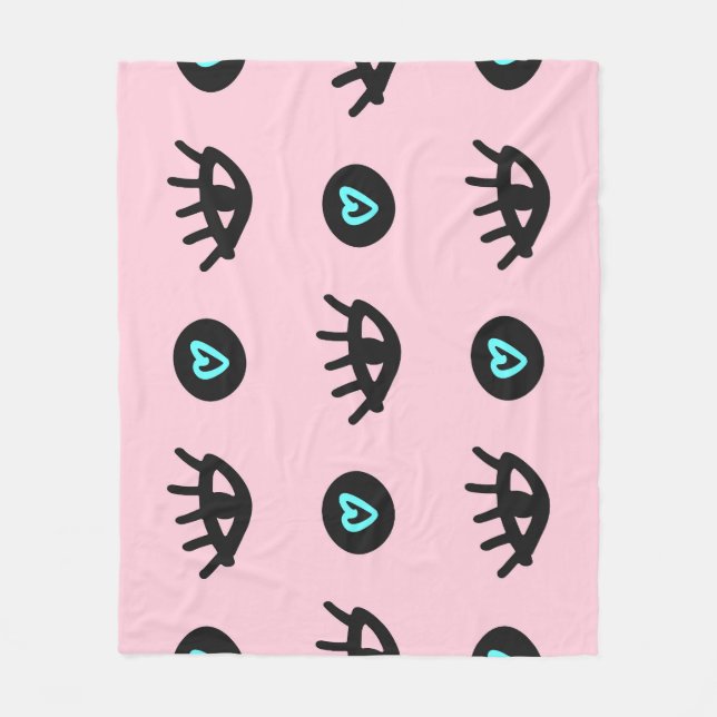 Ögon Hjärtar sömlöst. Fleecefilt (Framsidan)