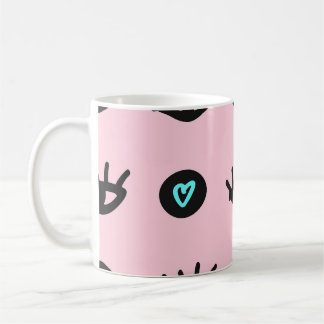 Ögon Hjärtar sömlöst. Kaffemugg