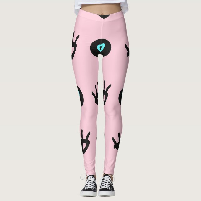 Ögon Hjärtar sömlöst. Leggings (Framsida)