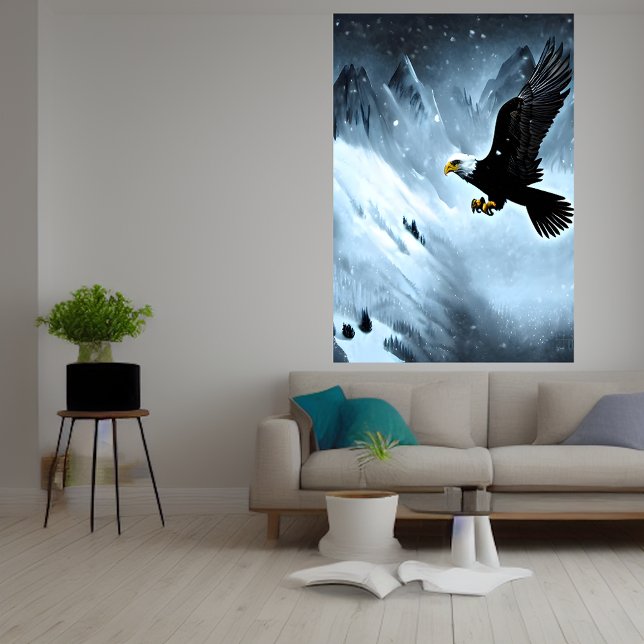 Ögon i snöberget | AI Art Poster (Skapare uppladdad)