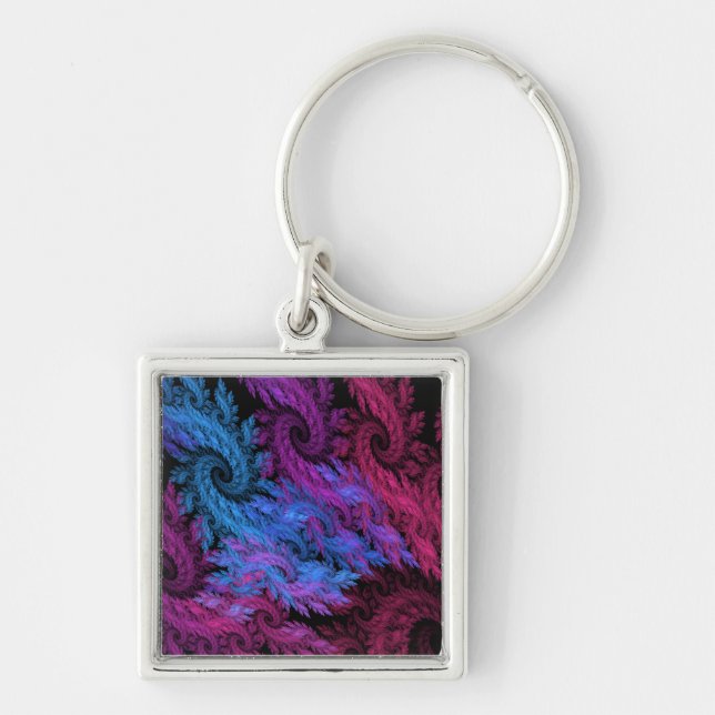 Ögon i Storms Keychain Fyrkantig Silverfärgad Nyckelring (Framsidan)