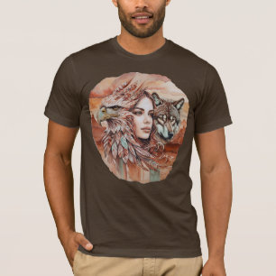 Ögon - Kvinna - Varg - Vattenfärgskonst 1 - Roligt T Shirt