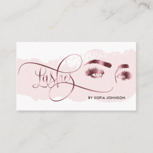 Ögon Lash Makeup Eyebrow Ro Guld Mikroblading Visitkort