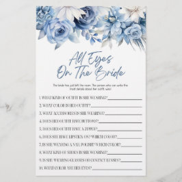 Ögon med blå Blommigt på spel med Möhippan Bride Brevpapper