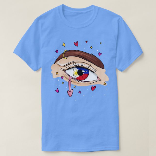 Ögon med Filippinerna Flagga T Shirt (Design framsida)