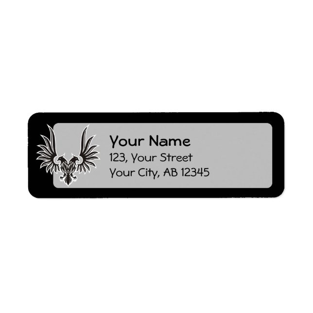 Ögon med två huvuden returadress etikett (Framsidan)