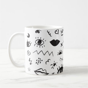 Ögon Motif: Trendiget Vintage Mönster Kaffemugg