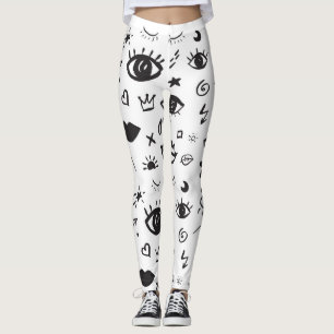 Ögon Motif: Trendiget Vintage Mönster Leggings