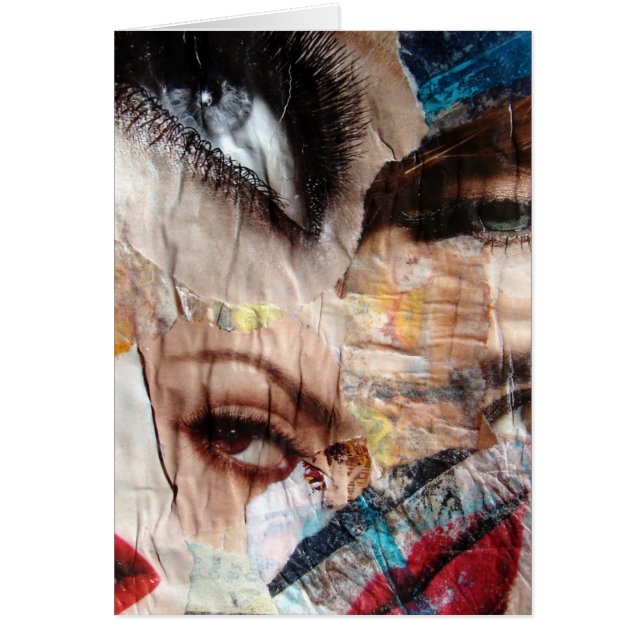 Ögon och Läppar Collage, Tillfällen Blank Hälsning Hälsningskort (Framsidan)