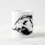 Ögon of Quiet Trust Jumbo Mugg<br><div class="desc">En minimalistisk vektor porträtt zoomar in på en vilande hund själsgaze. Det rena svarta och vita stil framhäver känslorna i sin renaste form och förvandlar varje steg till en påminnelse om komplementaritet.</div>