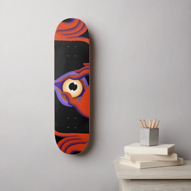 ögon öppna mini skateboard bräda 18,5 cm (Väggkonst)
