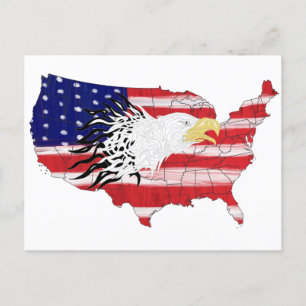 Ögon över Amerika målad Flagga Vykort