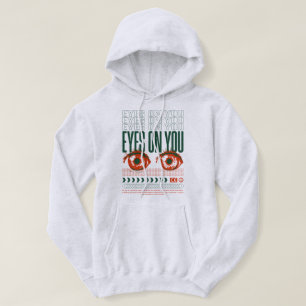 Ögon På Dig-Hoodie Trendig Grafisk Streetwear Hoodie