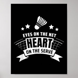 Ögon På Nätet Hjärta På Serven Badminton Poster