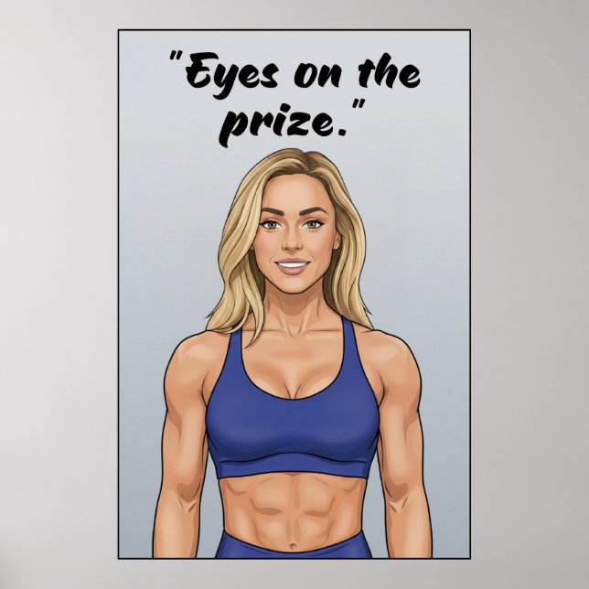 Ögon på priset – Fitnessmotivationsaffisch Poster (Framsidan)