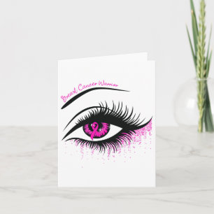 Ögon Rosa Ribbon Warrior Breast Cancer Awareness M Kort