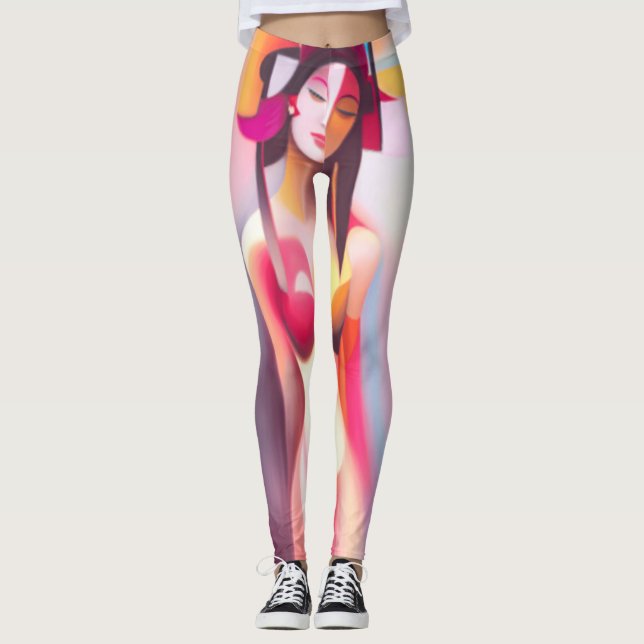 Ögon stängd kvinna med Thunder_Cove Leggings (Framsida)
