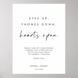 Ögon Up Telefoner Down Hearts Open Unplugged Cerem Poster