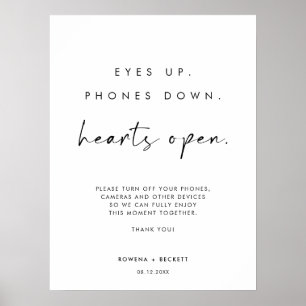 Ögon Up Telefoner Down Hearts Open Unplugged Cerem Poster