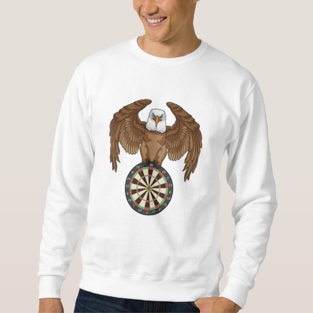 Ögon vid Darts med Dartboard Lång Ärmad Tröja (Framsida)