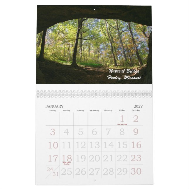Ögonblick i Missouri Kalender (Jan 2027)