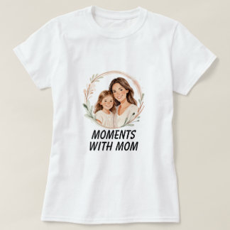 Ögonblick Med Mamma Mor Dotter Blommig Porträtt T Shirt