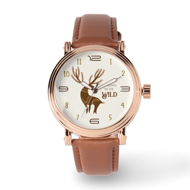 Ögonblick med vilda hjortar armbandsur (Framsida)