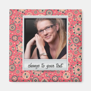 Ögonblickfoto - photoframe med mönster magnet