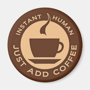 Ögonblickmänniskan tillfogar precis kaffe magnet
