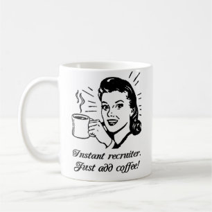 Ögonblickrekryteraren, tillfogar precis kaffe kaffemugg