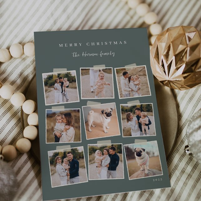Ögonblicksbild | 9 Photo Collage-jul Julkort (Skapare uppladdad)