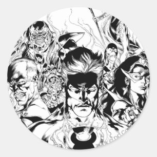 Ögonblicksbild för Lantern Corps Group Shot Runt Klistermärke