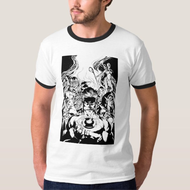 Ögonblicksbild för Lantern Corps Group Shot T-shirt (Framsida)