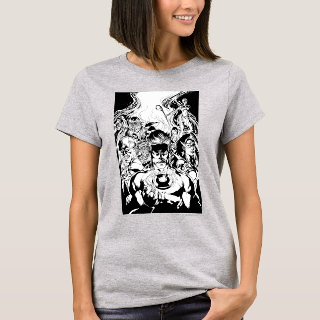 Ögonblicksbild för Lantern Corps Group Shot T-shirt (Framsida)