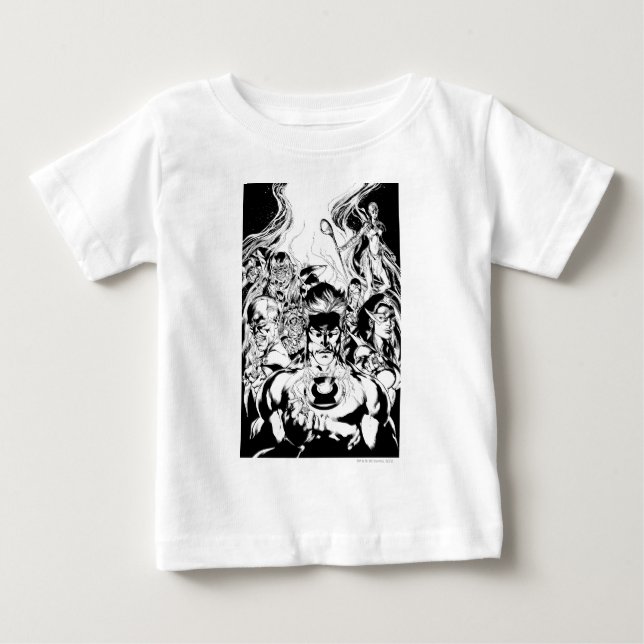Ögonblicksbild för Lantern Corps Group Shot T-shirt (Framsida)