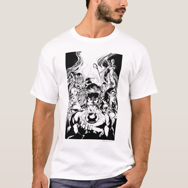 Ögonblicksbild för Lantern Corps Group Shot T Shirt (Framsida)