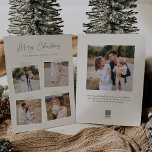 Ögonblicksbild | God jul 5-foto Julkort<br><div class="desc">Lägg till avslappnadens elegans till dina semesterhälsningar med dessa vackra kort som är designade för att rymma fyra fyrkantiga foton. Bandremsor ger en bild av coolan en känsla för ögonblicksbild av denna enkla utformning och elegant (observera: bandet är en utskriven bild, inte ett verkligt självhäftande fäst på produkten). "God jul"...</div>