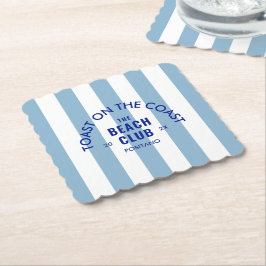 Ögonblicksbilden Kusten vid Beach Klubb Blue Rand Underlägg Papper