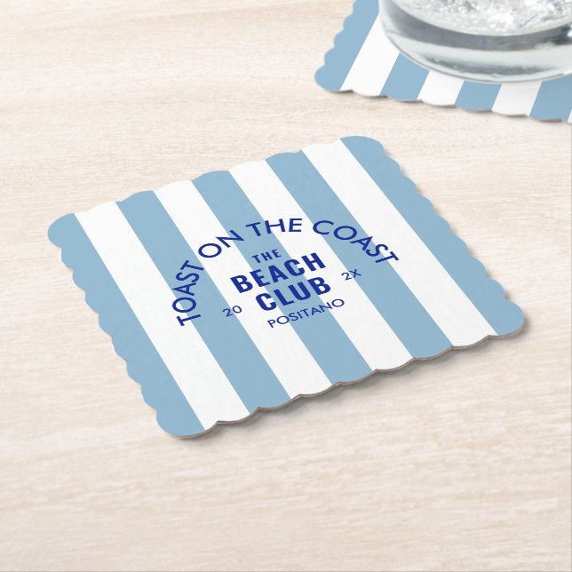 Ögonblicksbilden Kusten vid Beach Klubb Blue Rand Underlägg Papper (Vinklad)