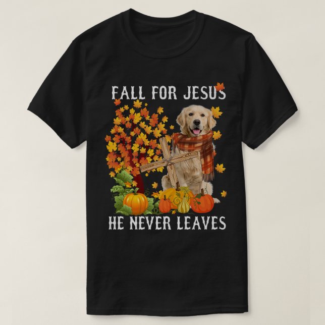 Ögonblixt höstfälla Jesus han aldrig får T Shirt (Design framsida)