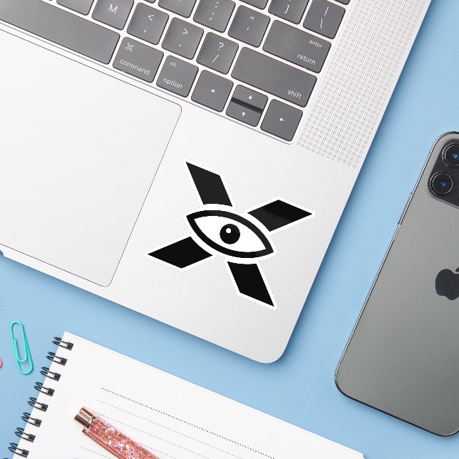 Ögonbrev X Monogram Klistermärken (Laptop med iPhone)
