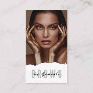 Ögonbryn Eftervård PMU Microblading Henna Salong F Visitkort