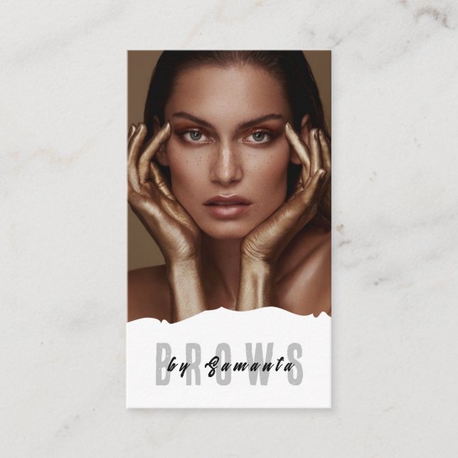 Ögonbryn Eftervård PMU Microblading Henna Salong F Visitkort (Framsida)