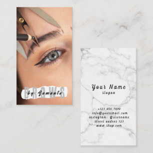 Ögonbryn Eftervård PMU Microblading Henna Salong F Visitkort