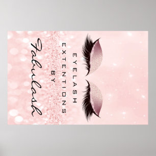 Ögonbryn för namn för Makeupskönhetsalong rosa Poster