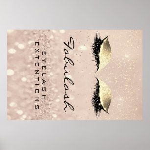 Ögonbryn för namn för Makeupskönhetsalong rosa Poster