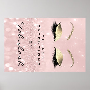 Ögonbryn för namn för Makeupskönhetsalong rosa Poster