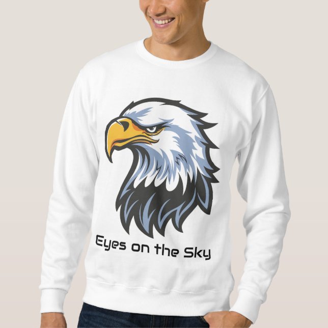 ”Ögonen mot himlen” Örn-sweatshirt Lång Ärmad Tröja (Framsida)
