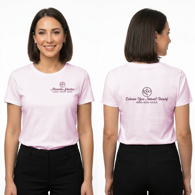 Ögonfrans Makeup Artist Anpassad Logotyp T Shirt (Lashes Makeup Artist Custom Logo Branding T-Shirt )